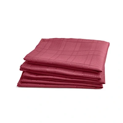 Image of Emma Barclay Chequers Jacquard Napkins in Wine 17x17 (43x43cm)
