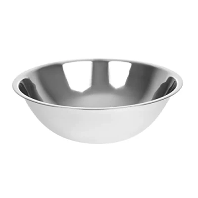 Image of Vogue Stainless Steel Mixing Bowl 4.8 Litre, Size: 343(Dia)x110(H) mm, Flat Base for Stability, Long Lasting Steel, Stackable Design, Professional &amp; Home Kitchen Use, GC138