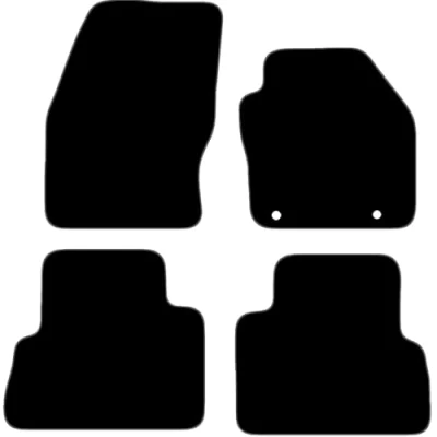 Image of Carsio Carpet Car Mats For Ford C Max (round clips) 2013 2015 Tailored Fit Floor Mat Set Complete Accessory Black Custom Fitted All Weather, Anti Slip Backing &amp; Grey Trim