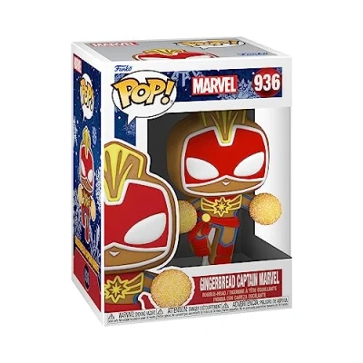 Image of Funko POP! Holiday Captain Marvel Comics Collectable Vinyl Figure Gift Idea Official Merchandise Toys for Kids &amp; Adults Comic Books Fans Model Collectors and Display