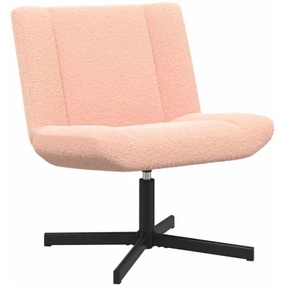 Image of vidaXL Accent Chair Baby Pink Polyester, Metal Standard Swivel