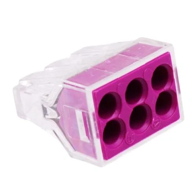 Image of Wago 773 106 Purple 6 Way Push Connectors 2.5mm² 24A 400V Pack of 10