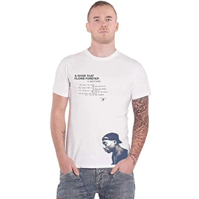 Image of 2pac Tupac T Shirt A River That Flows Forever Official Unisex White L
