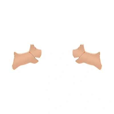 Image of Radley Ladies 18ct Rose Gold Plated Sterling Silver Jumping Dog Stud Earrings RYJ1224