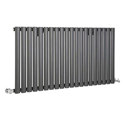 Image of Milano Aruba Anthracite Horizontal Single Oval Panel Radiator 635mm x 1180mm