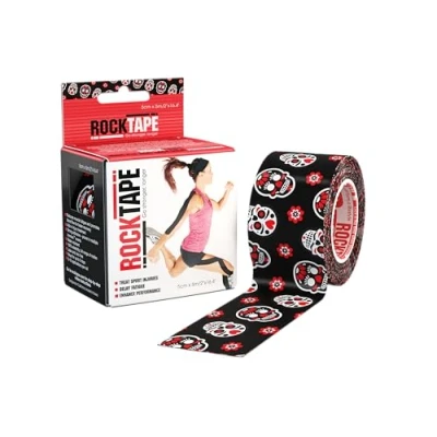 Image of Rocktape Kinesiology Tape Athletes, Water Resistant, Reduce Pain &amp; Injury Recovery, 5cm x 5m, Uncut, Flower Pattern