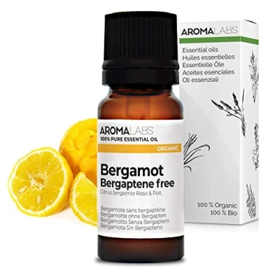 Image of Bio Bergamot Bergaptene Free Essential Oil 10mL 100% Pure, Natural, Chemotyped and AB Certified AROMA LABS (French Brand)