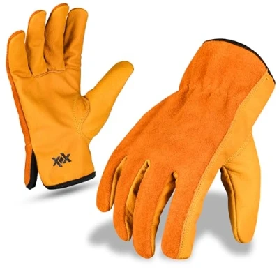 Image of WORK MAXX Gardening Gloves for Men and Women Tough, Thorn Proof Comfortable Breathable Mens Protective Garden with Strong Grip (ORANGE, M)
