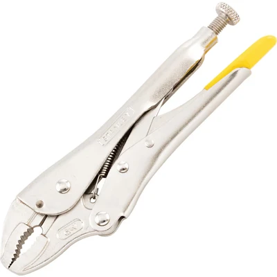 Image of Stanley 0 84 808 Curved Jaw Locking Grip Pliers 185mm/7 1/2&quot;