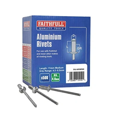 Image of Faithfull FAIAR5M500 Aluminium Rivets (500) 5MM Medium