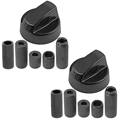 Image of Spares2go Control Switch Knob for Caple Oven Cooker/Hobs (Black, Pack of 2)