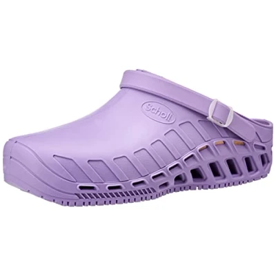 Image of Scholl Unisex&#039;s Evo Medical Professional Clog, Purple, Lilac, 3/4 UK
