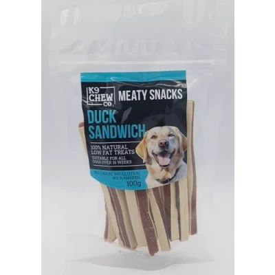 Image of Meaty Snacks Duck Sandwich 100g100% Natural Low Fat Dog Treats and Training Aid