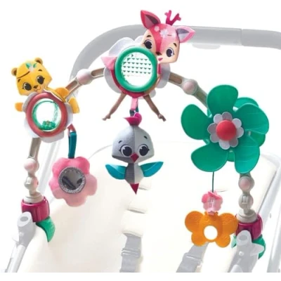 Image of Tiny Love Sunny Stroll Activity Arch with Rattle Toys, 0m +, Adjustable Clips fit most Pram or Pushchair, Princess Tales