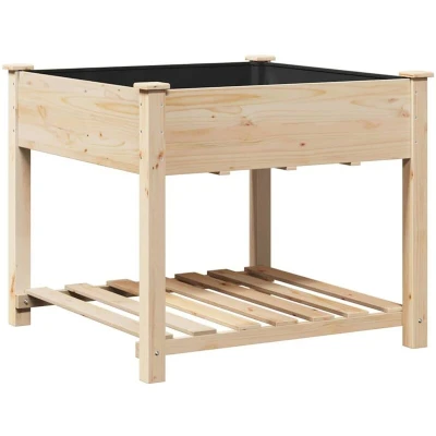 Image of vidaXL Garden Planter with Shelf 90x90x76 cm Solid Wood Fir