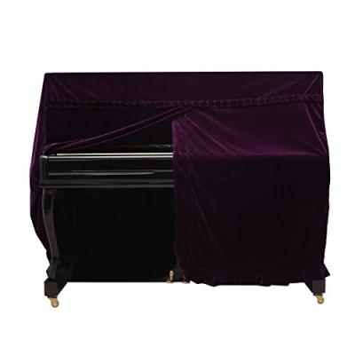 Image of Upright Piano Cover, Colorfast Pleuche Full Dust Proof Decorated Cover(Purple)
