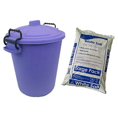 Image of KetoPlastics 50L coloured grit bin with 10kg rock salt (PURPLE)