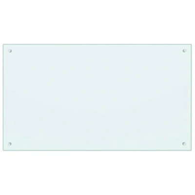 Image of vidaXL Kitchen Backsplash White 100 x 60 cm Tempered Glass
