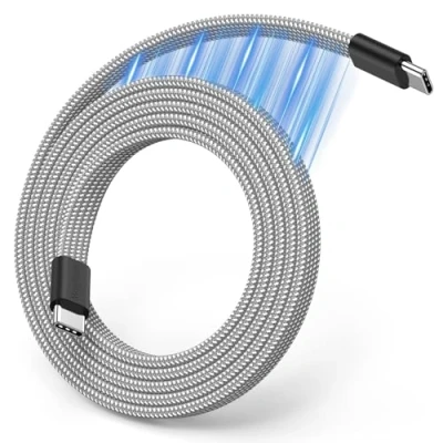 Image of Magtame Magnetic USB C Cable, Flat Coiled to Cable 60W(3A), 3.3 ft Retractable Type Fast Charging Flexible Cord Compatible for iPhone 15 Pro Max,Samsung,Pad, Silver