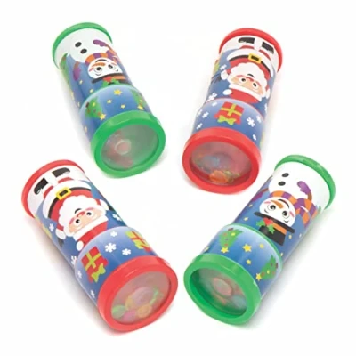 Image of Baker Ross FC252 Christmas Kaleidoscopes Pack of 4, Design Your Own Kaleidoscope, for Kids Arts and Crafts Activities, Perfect Party Bags, Favours Small Gifts