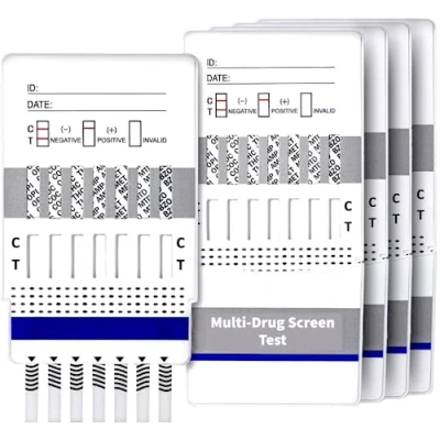 Image of 10 x Drug Test Kits Urine 7 in 1 Multi Panel Testing Cocaine, Heroin, Cannabis, Benzodiazepines, Methamphetamine, Methadone, Speed
