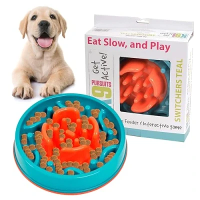 Image of K9 Pursuits Switchers 2 in 1 Anti Gobble Feeder and Interactive Game, Teal