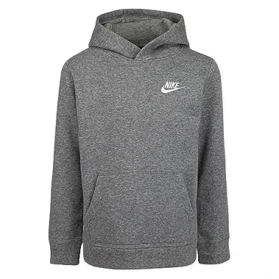 Image of NIKE Club Hoodie Younger Kids Overhead Hooded Fleece Sweat Top Heather Grey 86F322 GEH New (as8, age, 3_years, 4_years, regular)