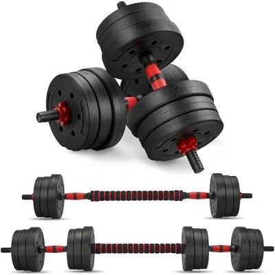 Image of Anchor&#039;s Adjustable 20kg Dumbbells weights set for Men Women, Dumbbell hand weight Barbell Perfect Bodybuilding fitness lifting training home gym equipment free (20)