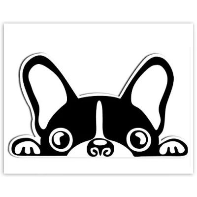 Image of SkinoEu® 1 x Vinyl Self Adhesive Stickers Cartoon Funny French Bulldog Laptop iPad Car Window Auto Moto Motorcycle Helmet Bike Skate Truck Racing Tuning B 88