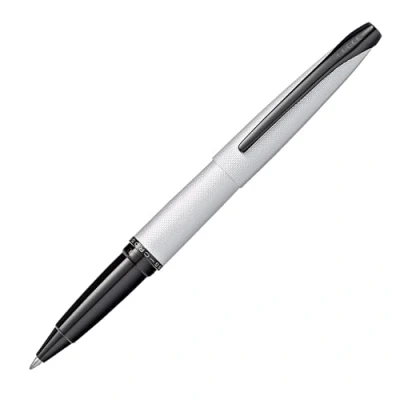 Image of Cross ATX 885 43 Refillable Selectip Gel Ink Rollerball Pen, Medium Point, includes Premium Gift Box and Black Cartridge, 1 Pack, Brushed Chrome