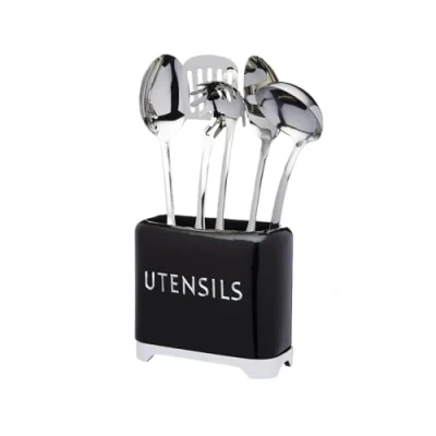 Image of KitchenCraft Lovello Utensil Holder, 20 x 10 16 cm Midnight Black