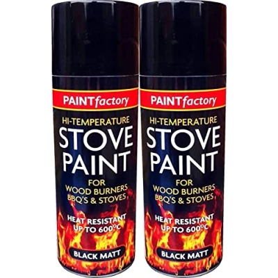 Image of High Temperature Heat Resistant Matt Black Spray Paint Stove 400ML BBQ&#039;S (6)
