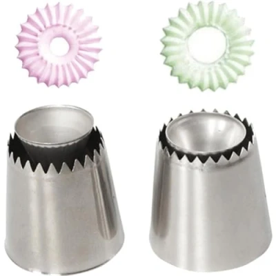 Image of HiyyFloy 2pcs/set Sultan Tube Icing Piping Nozzles Cookie Biscuit Russian Ice Cream Pastry Tips Cake Mold Decorating Tools
