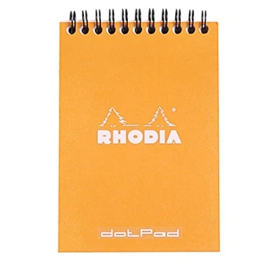 Image of RHODIA 13503C Spiral Notebook (Full Bound) Orange A6 Dotted Dot 80 Detachable Sheets 80G Clairefontaine Paper Soft and Resistant Coated Card Cover Classic