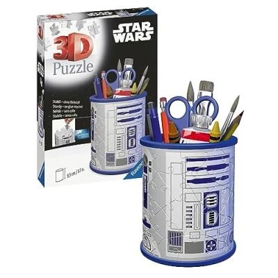 Image of Ravensburger Star Wars R2D2 3D Jigsaw Puzzle for Kids and Adults Age 6 Years Up 54 Pieces Pencil Holder No Glue Required, White