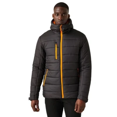 Image of Regatta Professional Men&#039;s Insulated Navigate Thermal Jacket Black Orange Pop, Size: M