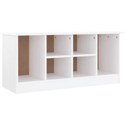 Image of vidaXL Shoe Bench ALTA White 100x35x45 cm Solid Wood Pine