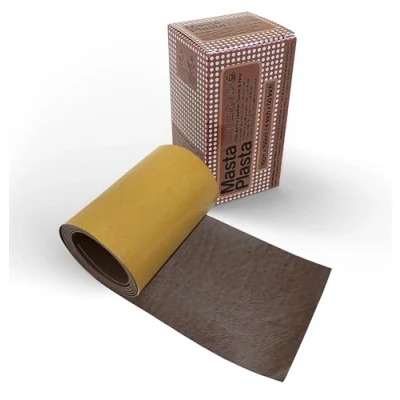 Image of MastaPlasta Original Self Adhesive Leather Repair Patch Tape Mid Brown 150 x 10 cm (60&quot; 4&quot;). Instant Upholstery Quality Scratch and Tear for Sofas, Car Interiors, Bags, Vinyl &amp; More