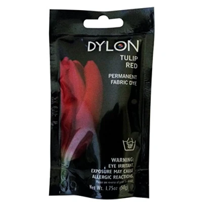 Image of Dylon Permanent Fabric Dye, Cotton, Tulip Red, 50 g (Pack of 1)