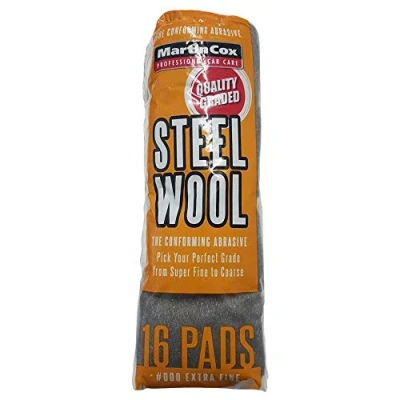 Image of Steel Wool Grade 000 Martin Cox 16 Wire Pads for Cleaning, Finishing and Polishing Metal, Wood Automotive Bodywork