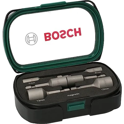 Image of Bosch 6 pcs. Nutsetter Set (Spanner size: 13 mm, 1/4 inch hexagonal shank, Accessory Drill Driver, Screwdriver)