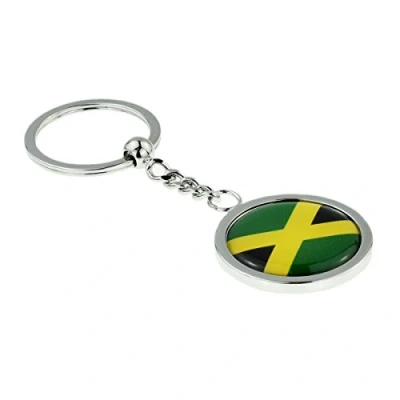Image of GIFTSEARCH JAMAICA Jamaican Flag keyring on Key Chain