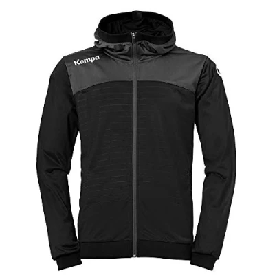 Image of Kempa Emotion 2.0 Hooded Jacket Men&#039;s Black/Anthra, X Large