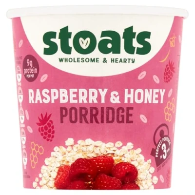 Image of Stoats Raspberry &amp; Honey Porridge Pots 60g (16 Pack)