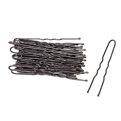 Image of 36 BLACK BROWN HAIR GRIPS CLIPS BOBBY KIRBY PINS SALON WAVED SLIDE APPROX.4.5CM (Brown)