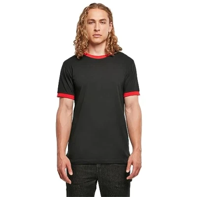 Image of Build Your Brand Ringer Short Sleeve Crew Neck T shirt L