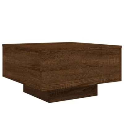 Image of vidaXL Coffee Table with LED Lights Brown Oak 55x55x31 cm