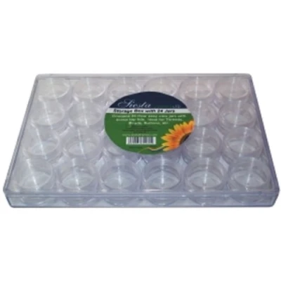 Image of Siesta Bead Storage Organiser with 24 Individual Screw Top Pots