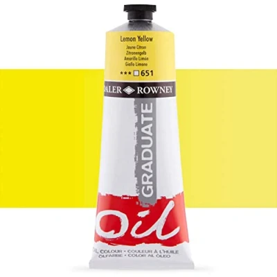 Image of Daler Rowney Graduate Oil Paint, Aluminium Tube, 6.76oz 200 ml, Lemon Yellow