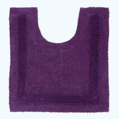 Image of HOMESCAPES Toilet Mat, Luxury 1600gsm Extra Soft 100% Cotton, Reversible Bathroom Mats Non Slip, Washable, Super Absorbent, Quick Dry, Plum Pedestal Mat for Toilet, 50 x 55 cm
